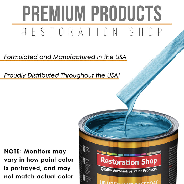 Electric Blue Metallic - Urethane Basecoat with Clearcoat Auto Paint - Complete Medium Gallon Paint Kit - Professional Automotive Car Truck Coating