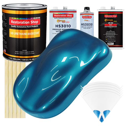 Cobra Blue Metallic - Urethane Basecoat with Premium Clearcoat Auto Paint (Complete Fast Gallon Paint Kit) Professional High Gloss Automotive Coating