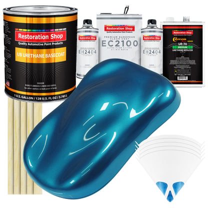 Cobra Blue Metallic Urethane Basecoat with European Clearcoat Auto Paint - Complete Gallon Paint Color Kit - Automotive Refinish Coating