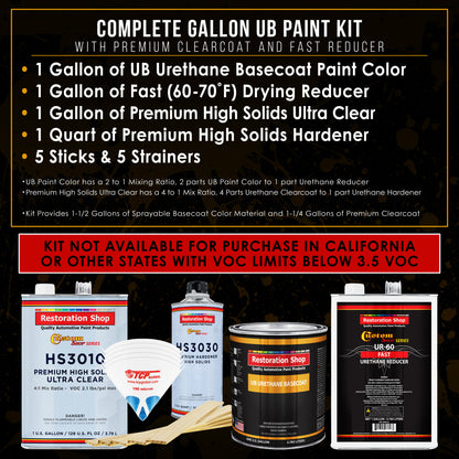 Viper Blue Metallic - Urethane Basecoat with Premium Clearcoat Auto Paint (Complete Fast Gallon Paint Kit) Professional High Gloss Automotive Coating