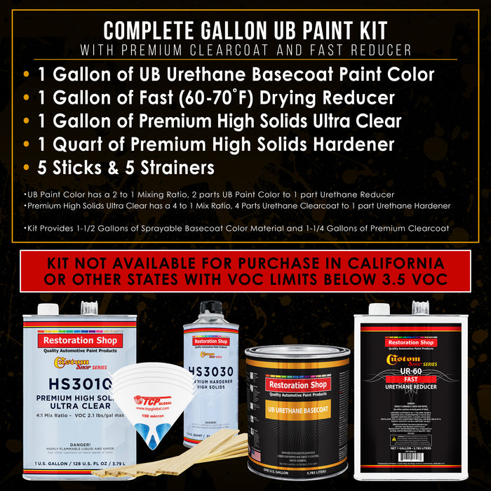 Viper Blue Metallic - Urethane Basecoat with Premium Clearcoat Auto Paint (Complete Fast Gallon Paint Kit) Professional High Gloss Automotive Coating