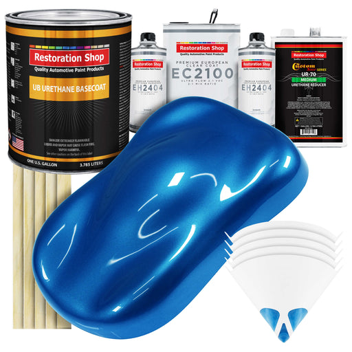 Viper Blue Metallic Urethane Basecoat with European Clearcoat Auto Paint - Complete Gallon Paint Color Kit - Automotive Refinish Coating