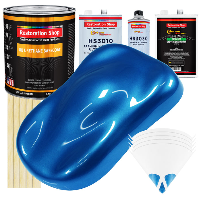 Viper Blue Metallic - Urethane Basecoat with Premium Clearcoat Auto Paint - Complete Medium Gallon Paint Kit - Professional Gloss Automotive Coating