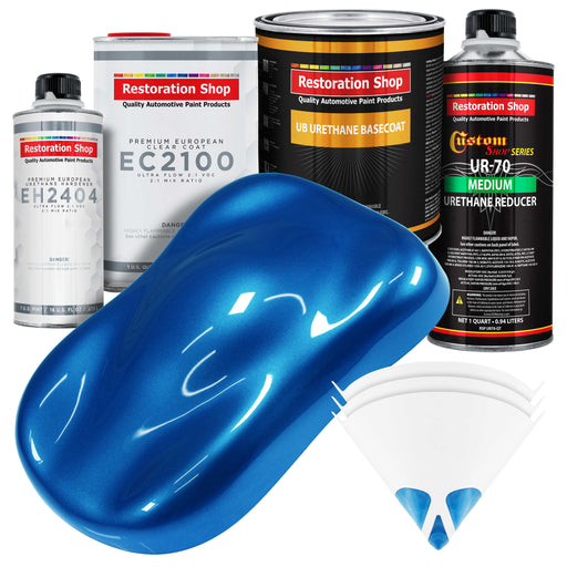 Viper Blue Metallic Urethane Basecoat with European Clearcoat Auto Paint - Complete Quart Paint Color Kit - Automotive Refinish Coating