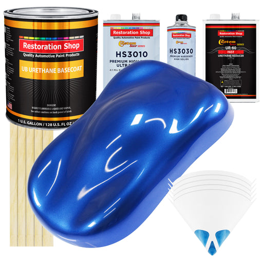 Daytona Blue Pearl - Urethane Basecoat with Premium Clearcoat Auto Paint - Complete Fast Gallon Paint Kit - Professional High Gloss Automotive Coating