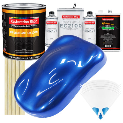 Daytona Blue Pearl Urethane Basecoat with European Clearcoat Auto Paint - Complete Gallon Paint Color Kit - Automotive Refinish Coating
