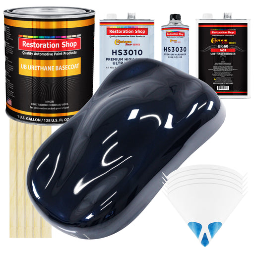 Nightwatch Blue Metallic - Urethane Basecoat with Premium Clearcoat Auto Paint (Complete Fast Gallon Paint Kit) Professional Gloss Automotive Coating