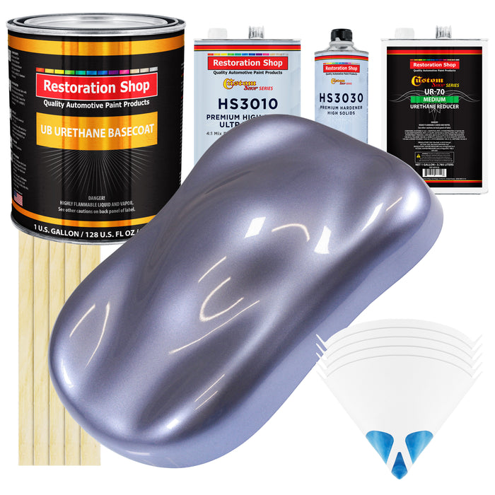 Astro Blue Metallic - Urethane Basecoat with Premium Clearcoat Auto Paint - Complete Medium Gallon Paint Kit - Professional Gloss Automotive Coating