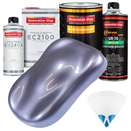 Astro Blue Metallic Urethane Basecoat with European Clearcoat Auto Paint - Complete Quart Paint Color Kit - Automotive Refinish Coating