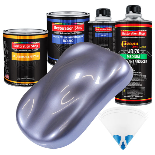 Astro Blue Metallic - Urethane Basecoat with Clearcoat Auto Paint - Complete Medium Quart Paint Kit - Professional Gloss Automotive Car Truck Coating