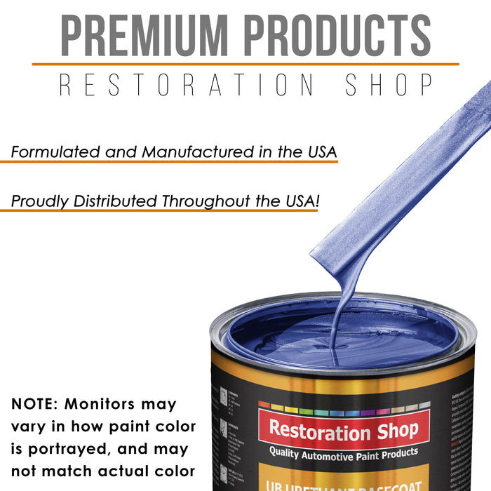 Indigo Blue Metallic - Urethane Basecoat with Clearcoat Auto Paint - Complete Slow Gallon Paint Kit - Professional Gloss Automotive Car Truck Coating