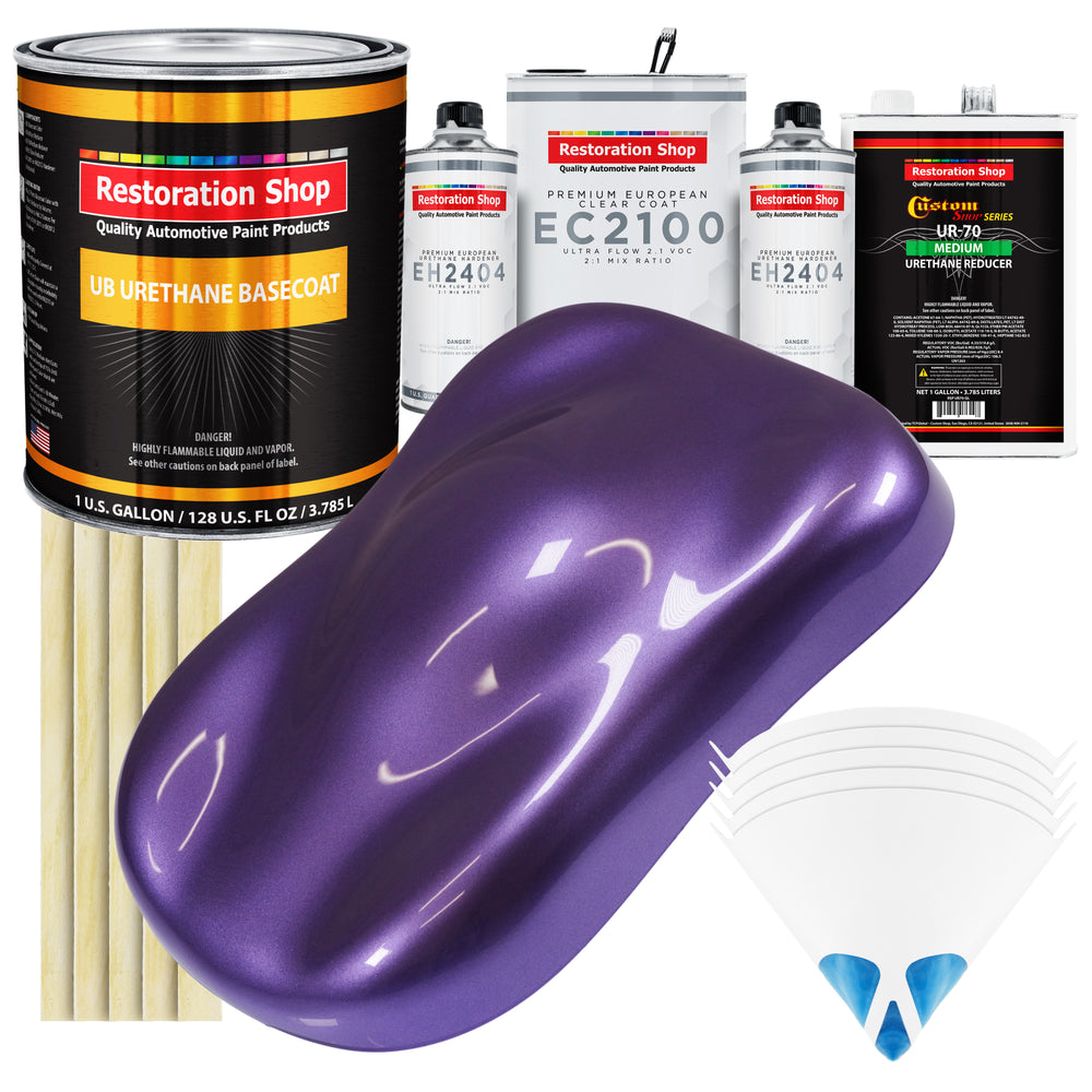 Plum Crazy Metallic Urethane Basecoat with European Clearcoat Auto Paint - Complete Gallon Paint Color Kit - Automotive Refinish Coating