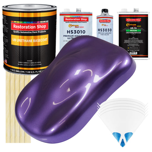 Plum Crazy Metallic - Urethane Basecoat with Premium Clearcoat Auto Paint - Complete Medium Gallon Paint Kit - Professional Gloss Automotive Coating