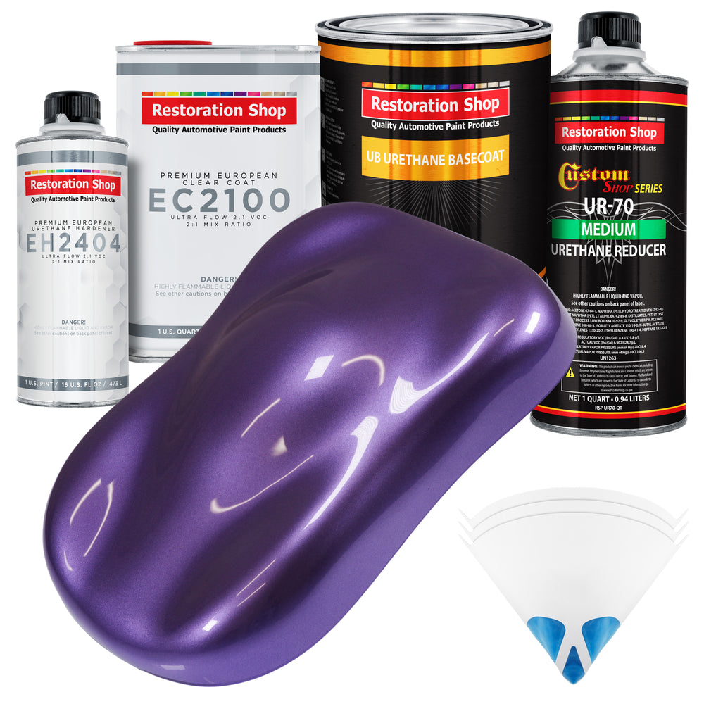 Plum Crazy Metallic Urethane Basecoat with European Clearcoat Auto Paint - Complete Quart Paint Color Kit - Automotive Refinish Coating