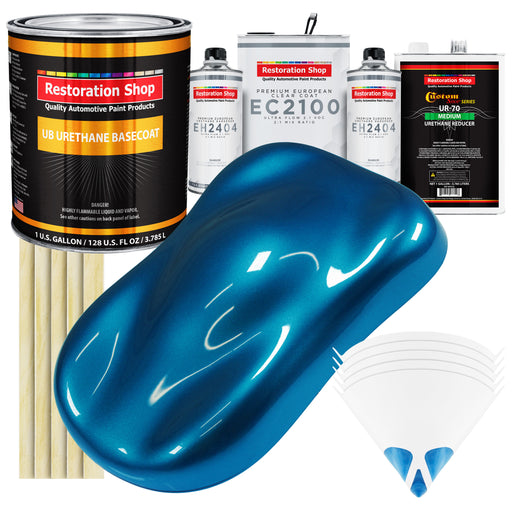 Cruise Night Blue Metallic Urethane Basecoat with European Clearcoat Auto Paint - Complete Gallon Paint Color Kit - Automotive Refinish Coating