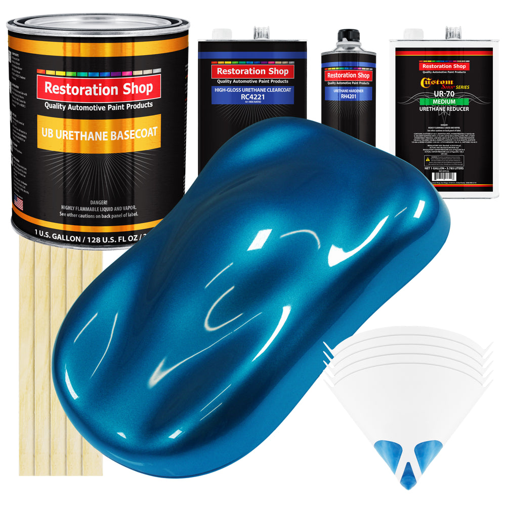 Cruise Night Blue Metallic - Urethane Basecoat with Clearcoat Auto Paint (Complete Medium Gallon Paint Kit) Professional Automotive Car Truck Coating