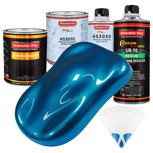Cruise Night Blue Metallic - Urethane Basecoat with Premium Clearcoat Auto Paint - Complete Medium Quart Paint Kit - Professional Automotive Coating