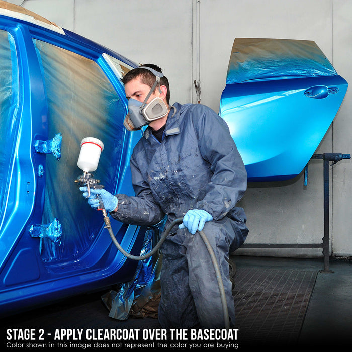 Burn Out Blue Metallic - Urethane Basecoat with Premium Clearcoat Auto Paint (Complete Medium Gallon Paint Kit) Professional Gloss Automotive Coating