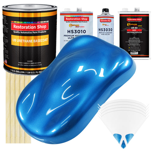 Fiji Blue Metallic - Urethane Basecoat with Premium Clearcoat Auto Paint - Complete Fast Gallon Paint Kit - Professional High Gloss Automotive Coating