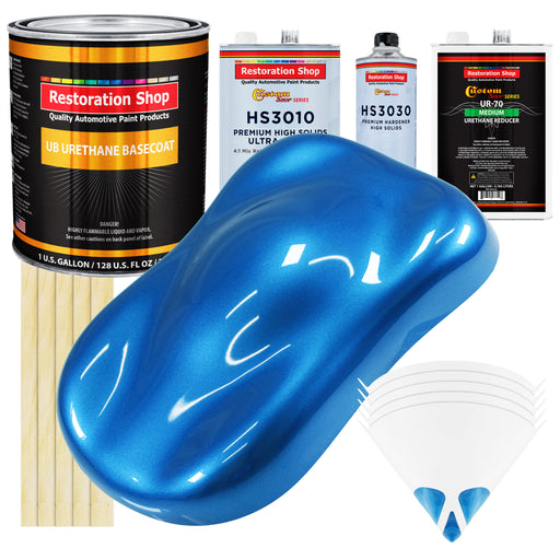 Fiji Blue Metallic - Urethane Basecoat with Premium Clearcoat Auto Paint (Complete Medium Gallon Paint Kit) Professional High Gloss Automotive Coating