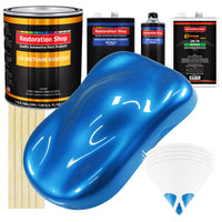 Fiji Blue Metallic - Urethane Basecoat with Clearcoat Auto Paint - Complete Medium Gallon Paint Kit - Professional Gloss Automotive Car Truck Coating