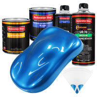 Fiji Blue Metallic - Urethane Basecoat with Clearcoat Auto Paint - Complete Medium Quart Paint Kit - Professional Gloss Automotive Car Truck Coating