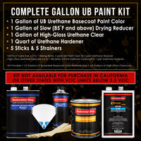 Fiji Blue Metallic - Urethane Basecoat with Clearcoat Auto Paint - Complete Slow Gallon Paint Kit - Professional Gloss Automotive Car Truck Coating