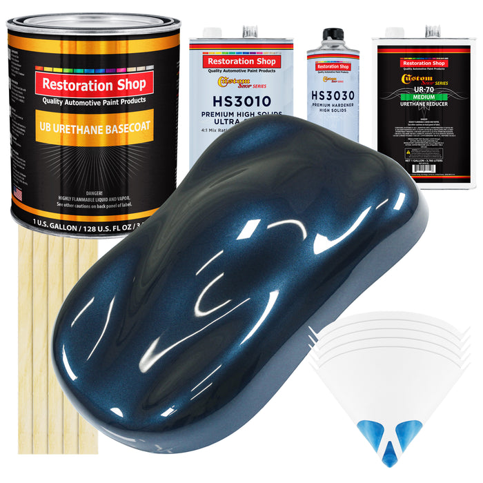 Moonlight Drive Blue Metallic - Urethane Basecoat with Premium Clearcoat Auto Paint (Complete Medium Gallon Paint Kit) Professional Automotive Coating
