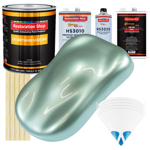 Frost Green Metallic - Urethane Basecoat with Premium Clearcoat Auto Paint (Complete Fast Gallon Paint Kit) Professional High Gloss Automotive Coating