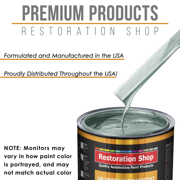 Frost Green Metallic - Urethane Basecoat with Clearcoat Auto Paint (Complete Medium Gallon Paint Kit) Professional Gloss Automotive Car Truck Coating