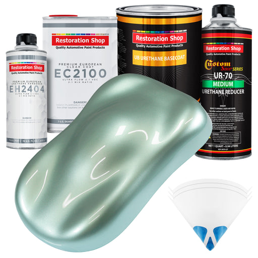 Frost Green Metallic Urethane Basecoat with European Clearcoat Auto Paint - Complete Quart Paint Color Kit - Automotive Refinish Coating