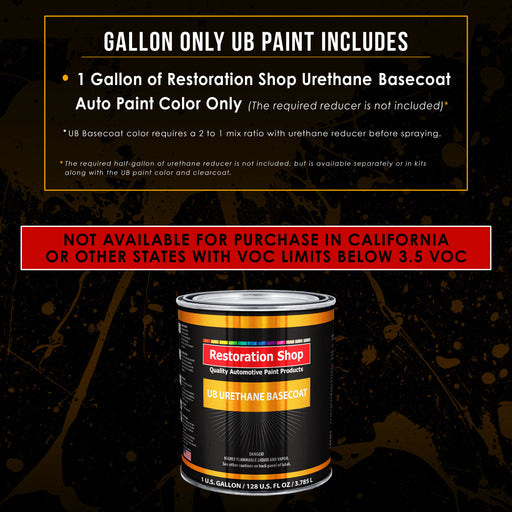 Silver Aqua Metallic - Urethane Basecoat Auto Paint - Gallon Paint Color Only - Professional High Gloss Automotive, Car, Truck Coating