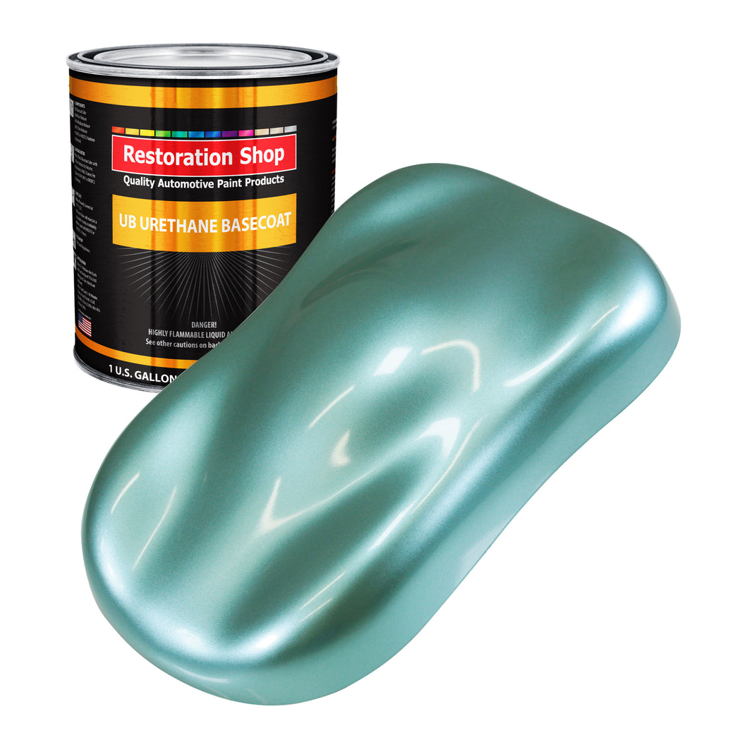 Silver Aqua Metallic - Urethane Basecoat Auto Paint - Gallon Paint Color Only - Professional High Gloss Automotive, Car, Truck Coating