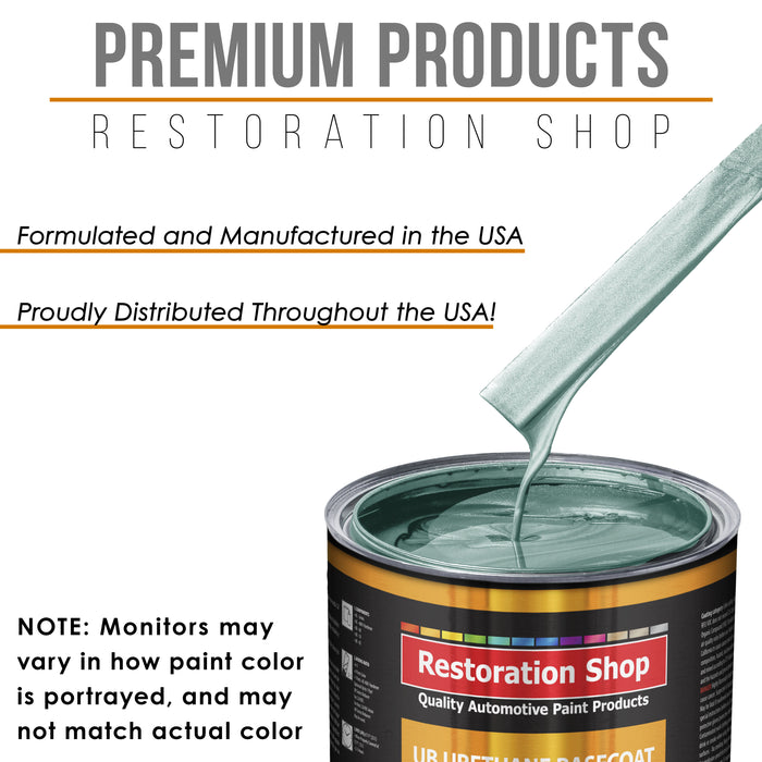 Silver Aqua Metallic - Urethane Basecoat with Premium Clearcoat Auto Paint (Complete Slow Gallon Paint Kit) Professional High Gloss Automotive Coating
