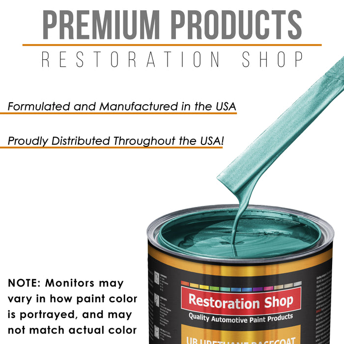 Gulfstream Aqua Metallic - Urethane Basecoat with Clearcoat Auto Paint - Complete Fast Gallon Paint Kit - Professional Automotive Car Truck Coating