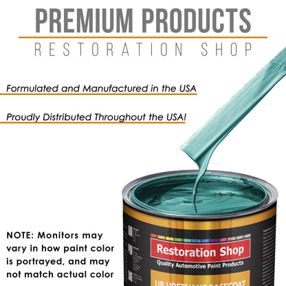 Gulfstream Aqua Metallic - Urethane Basecoat with Premium Clearcoat Auto Paint (Complete Medium Quart Paint Kit) Professional Gloss Automotive Coating