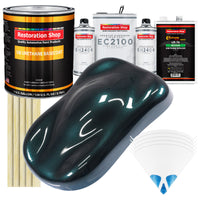 Dark Turquoise Metallic Urethane Basecoat with European Clearcoat Auto Paint - Complete Gallon Paint Color Kit - Automotive Refinish Coating