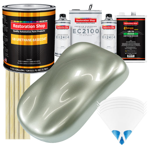 Sage Green Metallic Urethane Basecoat with European Clearcoat Auto Paint - Complete Gallon Paint Color Kit - Automotive Refinish Coating