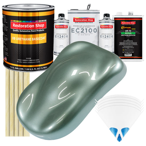 Slate Green Metallic Urethane Basecoat with European Clearcoat Auto Paint - Complete Gallon Paint Color Kit - Automotive Refinish Coating