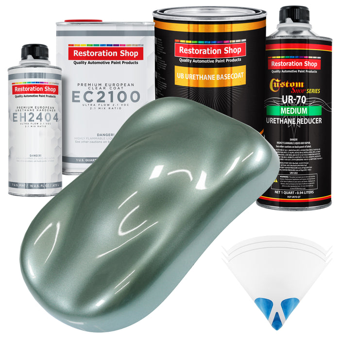 Slate Green Metallic Urethane Basecoat with European Clearcoat Auto Paint - Complete Quart Paint Color Kit - Automotive Refinish Coating