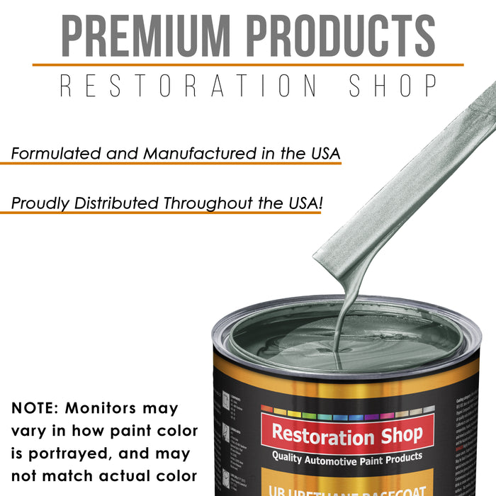Steel Gray Metallic - Urethane Basecoat with Clearcoat Auto Paint - Complete Medium Quart Paint Kit - Professional Gloss Automotive Car Truck Coating