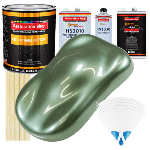 Fern Green Metallic - Urethane Basecoat with Premium Clearcoat Auto Paint (Complete Fast Gallon Paint Kit) Professional High Gloss Automotive Coating