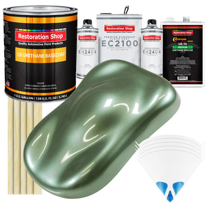 Fern Green Metallic Urethane Basecoat with European Clearcoat Auto Paint - Complete Gallon Paint Color Kit - Automotive Refinish Coating