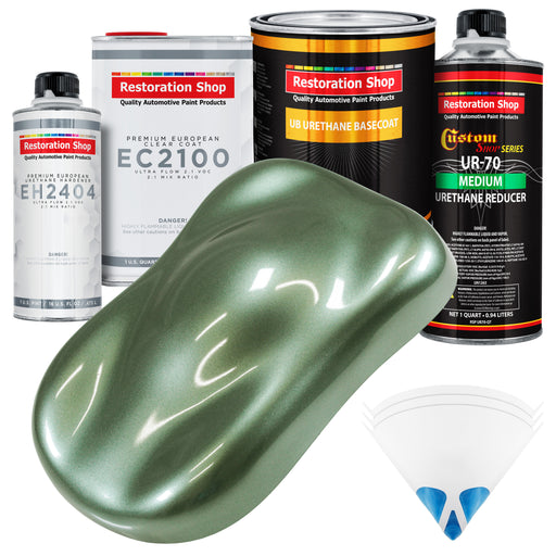 Fern Green Metallic Urethane Basecoat with European Clearcoat Auto Paint - Complete Quart Paint Color Kit - Automotive Refinish Coating