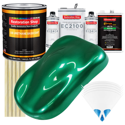 Rally Green Metallic Urethane Basecoat with European Clearcoat Auto Paint - Complete Gallon Paint Color Kit - Automotive Refinish Coating