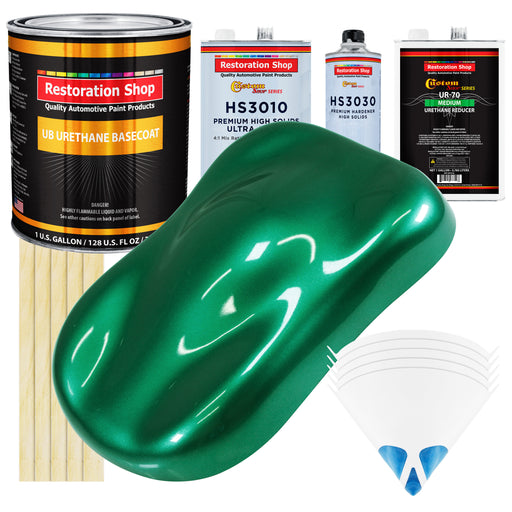 Rally Green Metallic - Urethane Basecoat with Premium Clearcoat Auto Paint - Complete Medium Gallon Paint Kit - Professional Gloss Automotive Coating