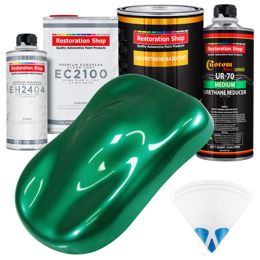 Rally Green Metallic Urethane Basecoat with European Clearcoat Auto Paint - Complete Quart Paint Color Kit - Automotive Refinish Coating