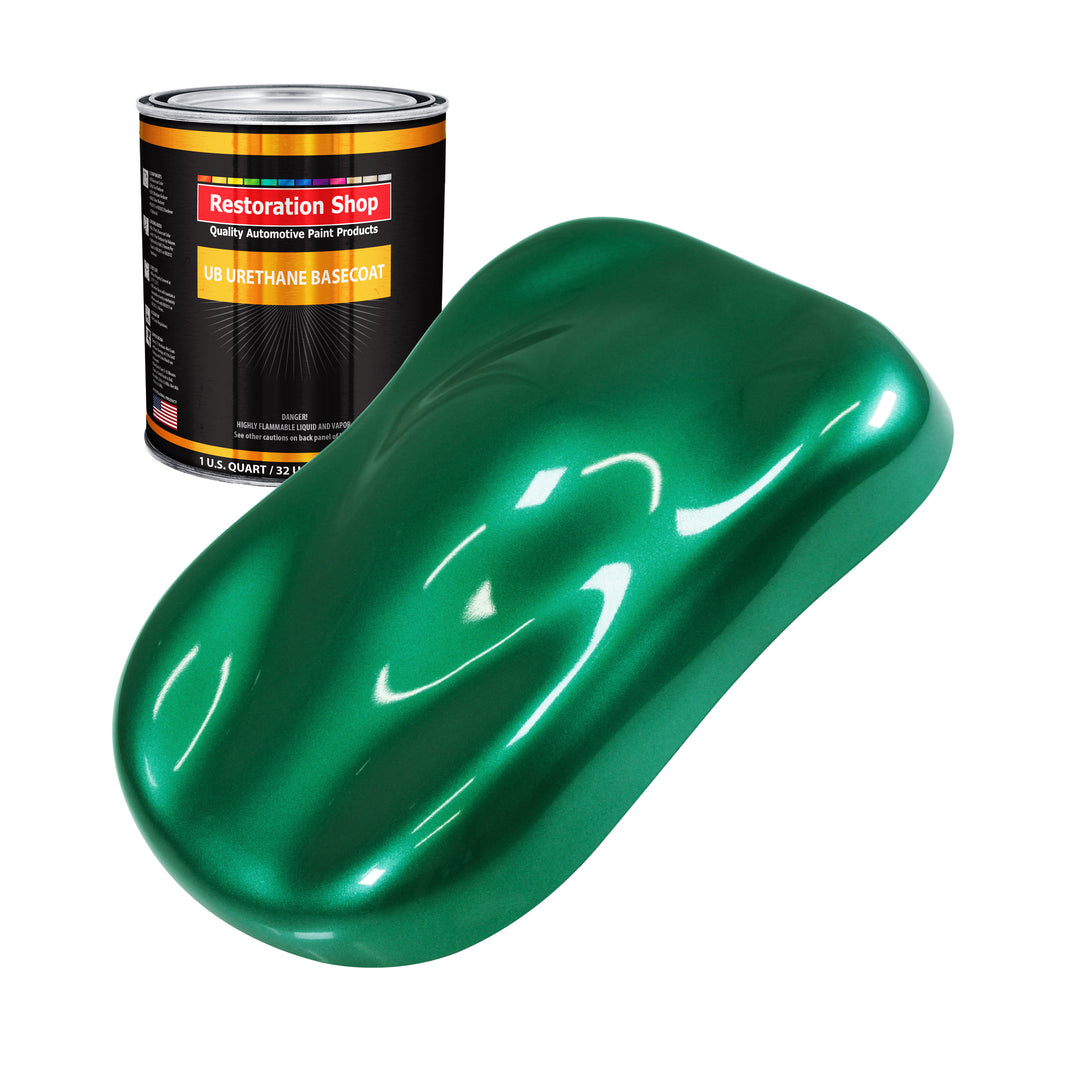 Rally Green Metallic - Urethane Basecoat Auto Paint - Quart Paint Color Only - Professional High Gloss Automotive, Car, Truck Coating