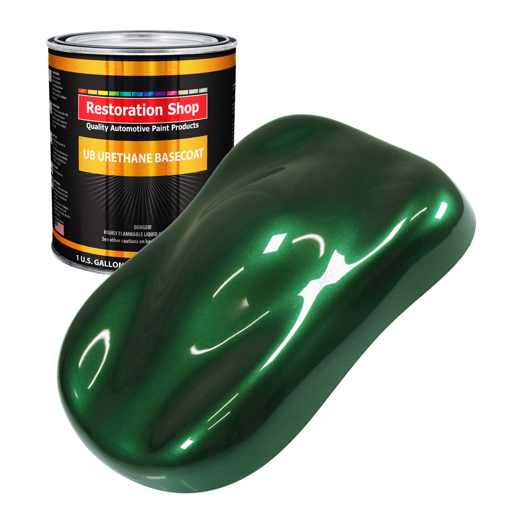 British Racing Green Metallic - Urethane Basecoat Auto Paint - Gallon Paint Color Only - Professional High Gloss Automotive, Car, Truck Coating