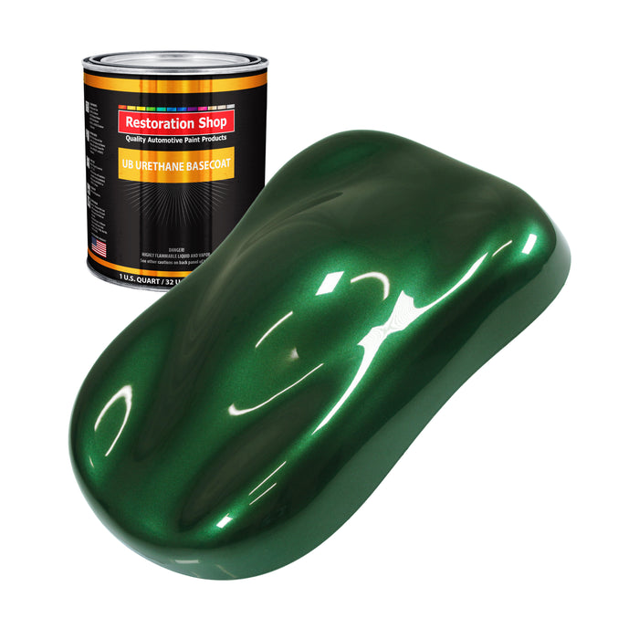 British Racing Green Metallic - Urethane Basecoat Auto Paint - Quart Paint Color Only - Professional High Gloss Automotive, Car, Truck Coating